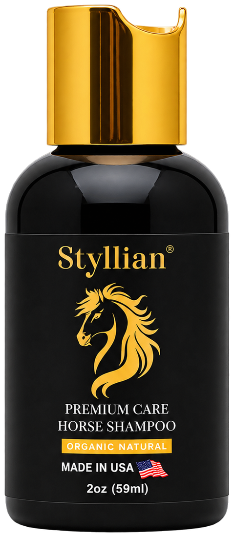 Styllian Premium Care horse shampoo, 2 oz bottle